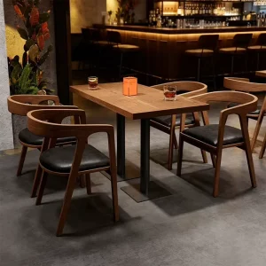 Bar Stool and Table Cafe Furniture Cafe Table and Chairs for Restaurant and Bar Coffee Table Wooden Booth Seating