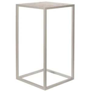 Bar Table White with Marble Top 60cm Metal Bar Table