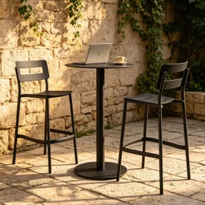 Bar Table and Chair Light Luxury Aluminum Home Nordic Modern Simple Backrest High Chair bar Table Combination
