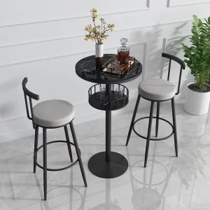 Bar Table and Chair Stool Set Industrial Retro Modern Antique Metal Restaurant Furniture Bar Tables Set