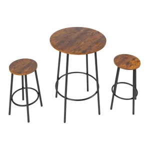 Bar Table and Chairs Set Square Bar Table With Adjustable 2 Bar Stools Dining Pub Bar Table Set for 2