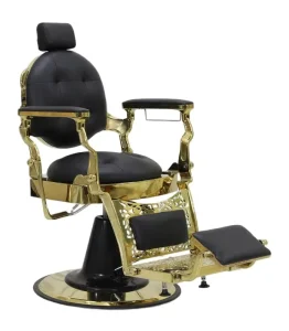 BarBer Men’s Modern Metal Barber Chair Adjustable Height Heavy Duty Hydraulic Pump Leather Seat 1 Year Warranty Barber Shop Yee