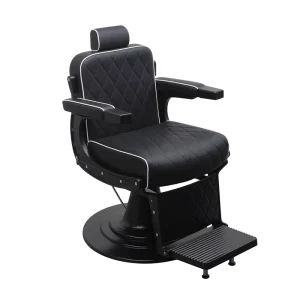 Barber Chair Genuine Leather Hydraulic Barber Chair Black Base