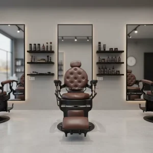 Barber Chair Premium Vintage Hydraulic Reclining Height Adjustable for Professional Salon School & Hotel Use