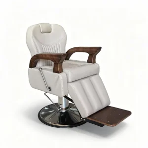 Barber Chair Professional Hydraulic Barber Chair PU Leather Adjustable Height Round Base