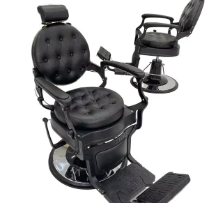 Barber Shop Metal Professional Heavy Duty Round Base Barber Chair Reclining Luxury