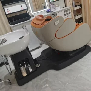 Barber Spa Massage Chair Salon Furniture Electric Massage Shampoo Chair with Basin