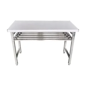 Base Hotel Table Stainless Steel Folding Table Customized Style Onlocation Hospitality Steel Folded Table for Hotel Furniture