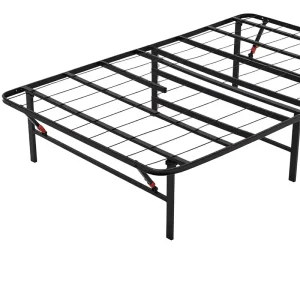Basics Foldable Alloy Steel Platform Bed Frame Sturdy No Box Spring Needed 14 inch High Tool Free Setup Single Twin Size
