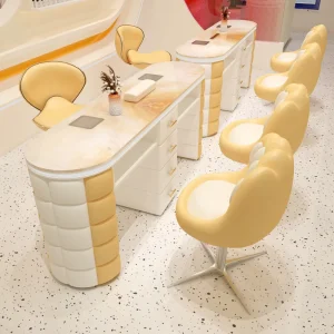 Beauty Customize Color Light Luxury Economic Beauty Marble Top Nail Manicure Table Salon Furniture