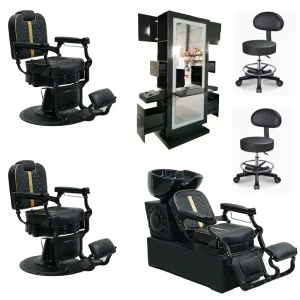 Beauty Hair Salon Equipment and Furniture Sets White Barber Salon Chairs Barber Hairdressing Styling Chair