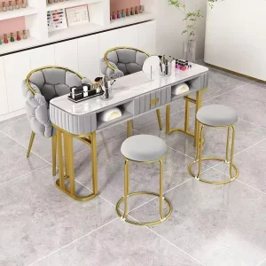 Beauty Luxury Nail Table and Chair Set Combination Single and Double Nail Table and Chair Economic Type Manicure Table