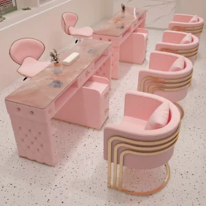 Beauty Nail Tech Table and Chair Manicure Table for Beauty Salon Nail Salon Pedicure Desk Factory for Nail Furniture Set