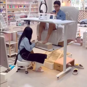 Beauty New Modern and Simple Nail Art Table and Chair Set Popular Foot Shaping Table for Sale