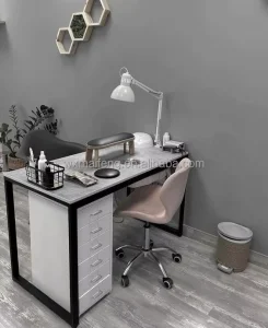 Beauty Salon Furniture Metal Marble Manicure Nail Table