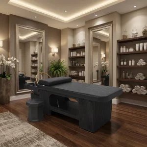 Beauty Salon Furniture Modern Portable Water Circulation Steamer Spa Thai Massage Table Head Shampoo Chair with Ceramic Basin