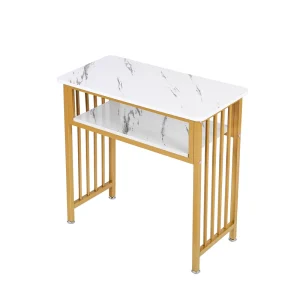 Beauty Salon Furniture Package Nail Bar Desk Luxury Tufted Manicure Table Drawers for Nail Shop Living Room Wood+Metal Material