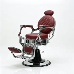 Beauty Salon Furniture Silver Frame Hairdressing Chair Modern Adjustable Swivel Hydraulic Styling Barber Chair for Men
