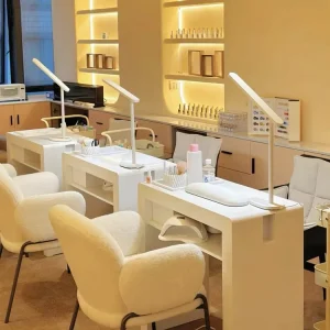 Beauty Salon Furniture Velvet Marble Salon Nail Manicure Table