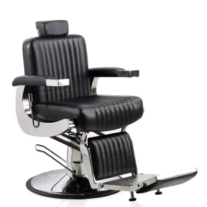 Beauty Salon Hydraulic Black Leather Barber Chair