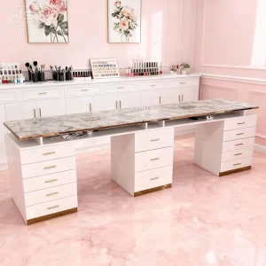 Beauty Salon Nail Table and Chair Set New Design Station Furniture Manicure Table