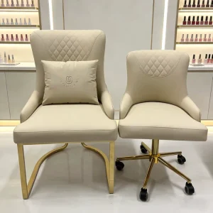 Beauty Salon PU Leather Customer Chair Combo Manicure Chair with Wheels for Technician Waiting Chair