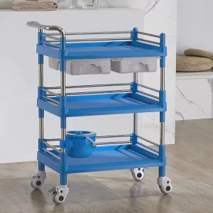 Beauty Salon Spa ABS Multi functional Shelving Trolley with 2 3 Layers and Silent Casters