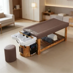 Beauty Salon Traditional Metal Electric Massage Table Adjustable Backrest Foldable Design Commercial Use Thai Shampoo Chair