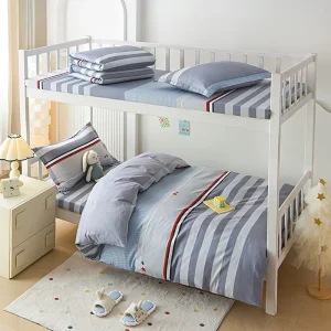 Bedding Set 3 Pieces 100% Pure Cotton Soft Breathable Skin Friendly Sheet Duvet Pillow Mattress Pad for Student Dormitory Custom