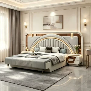 Bedroom Furniture Set king Queen Size 5 Pieces and Master European Style Wooden Hotel Luxury Modern Wardrobe Bedroom Furniture