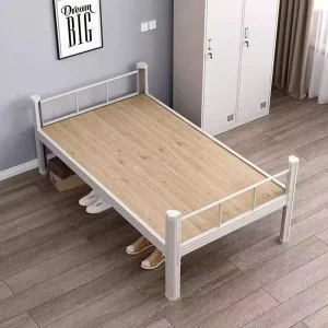 Bedroom Hostel Steel Frame Single Metal Bed for Family Dormitory or Apartment