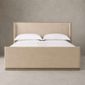 Bedroom Minimalist Indoor Furniture Luxury Wooden Bedroom Furniture Fabric Shelter Bed with Footboard Home Furniture