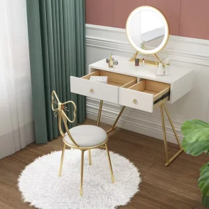 Bedrooms Nordic Modern Luxury Teak Dressing Table Desk Makeup Lighted Glass Cosmetic Desktop Vanity Hotel Bathroom