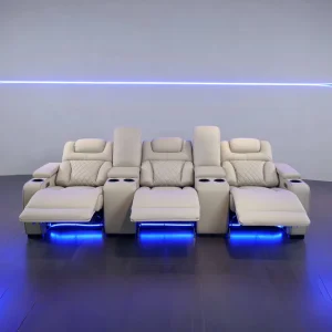 Beige and White Sofa Set Furniture Sofa Living Room Furniture Set Home Theater Electric Recliner Leather Sofa Seats