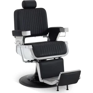 Belmont Barber Chair Reclining Leather Hairdressing Chair with Massage Feature for Salon or Home Hotel Furniture