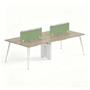 Benching System 4 Person Group Workstation with Central Power Socket Box and Modular Shared Leg Structure for Office