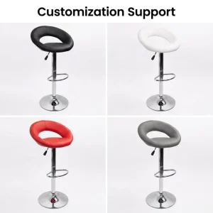 Bespoke Artistic 360 Degree Swivel High Stools Leather Seat Metal Base Height Adjustable for Boutique Perfume Flagship Store