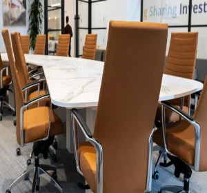 Bespoke Fashion Design Artificial Marble Stone Quartz Multimedia Outlet 20 Person Meeting Room Conference Table