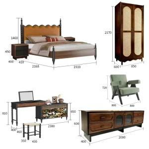 Bespoke French Eco Friendly Wooden Hotel Bedroom Set for Villa and Hotel Use Space saving Commercial Furniture