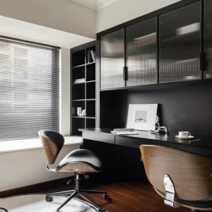 Bespoke Industrial Frame PC Desk Book Wall Unit Raw Wood Custom Storage Furniture for Loft Apartment Home Office Study Nook
