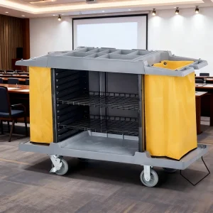 Best Sale Hotel Housekeeping Trolley Commercial Cleaning Cart Plastic Cleaning Cart