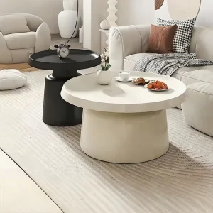 Best Selling Carbon Steel Frame Anti Tilt Structure Nordic Style Round Coffee Table for Small Apartment Living Room