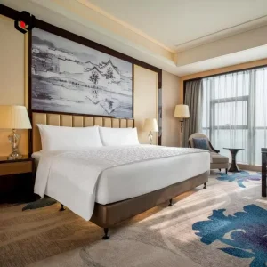 Best Western & Hilton High End Modern Indoor Wooden Twin Hotel Room Furniture Luxury Set for Bedroom & Apartment Use