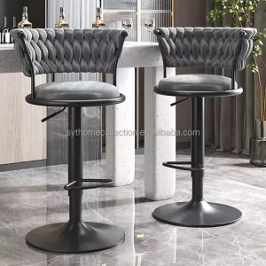 Bestseller SYT Tufted Cushion Bar Stool for Cocktail Bar 36cm Wide Seat Bar Chairs for Speakeasy Lounge