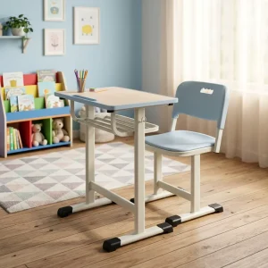 Bestselling Adjustable Campus Desks and Chairs Sturdy Durable Single person Student Desk and Chair Set