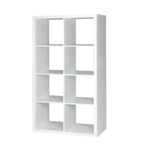 Better Home Modern Convertible 2X4 Wood Cube Storage Unit Bookshelf Display Rack Living Room Furniture