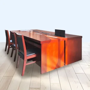 Big Size Wooden Office Meeting Table Intelligent Retractable Motorized Pop up LCD Monitor TV Lift Desk for Conference