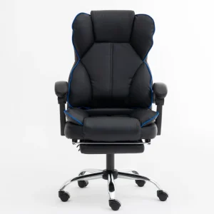 Big and Tall Back Support Reclining Boss Chair 360 Rotating Black PVC Leather Executive Chair Office