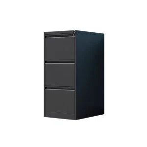 Black 3 Drawer Steel Filing Cabinet Low Profile Metal Office Document Storage Cabinet Drawer Type Vertical File Cabinet