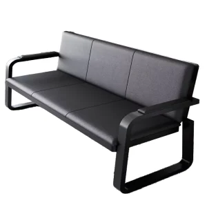 Black 3 Seater Waiting Chairs for Reception Public Airport Ospital